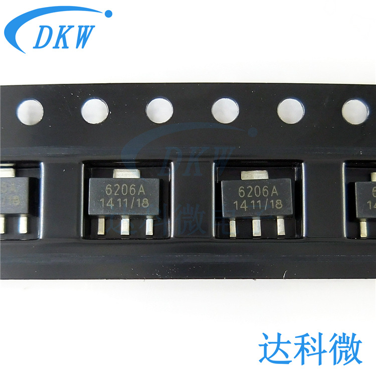 me6206a18pg sot89-3 丝印:6206a 大芯片 微盟ldo稳压ic 6206a18