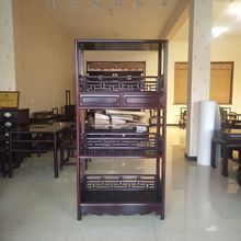 赞比亚血檀实木博古架 书架展示柜 血檀多宝阁 京做工艺红木家具