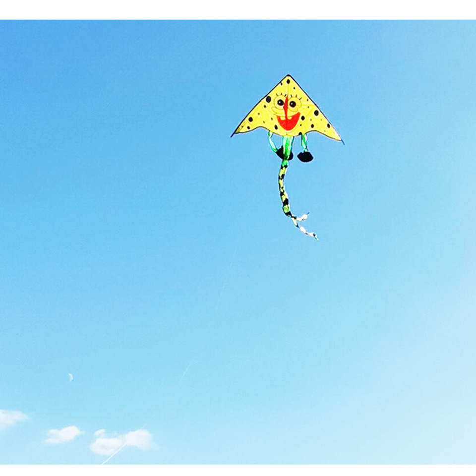 2米长尾海绵宝宝风筝新款潍坊厂家批发儿童卡通三角长尾小风筝