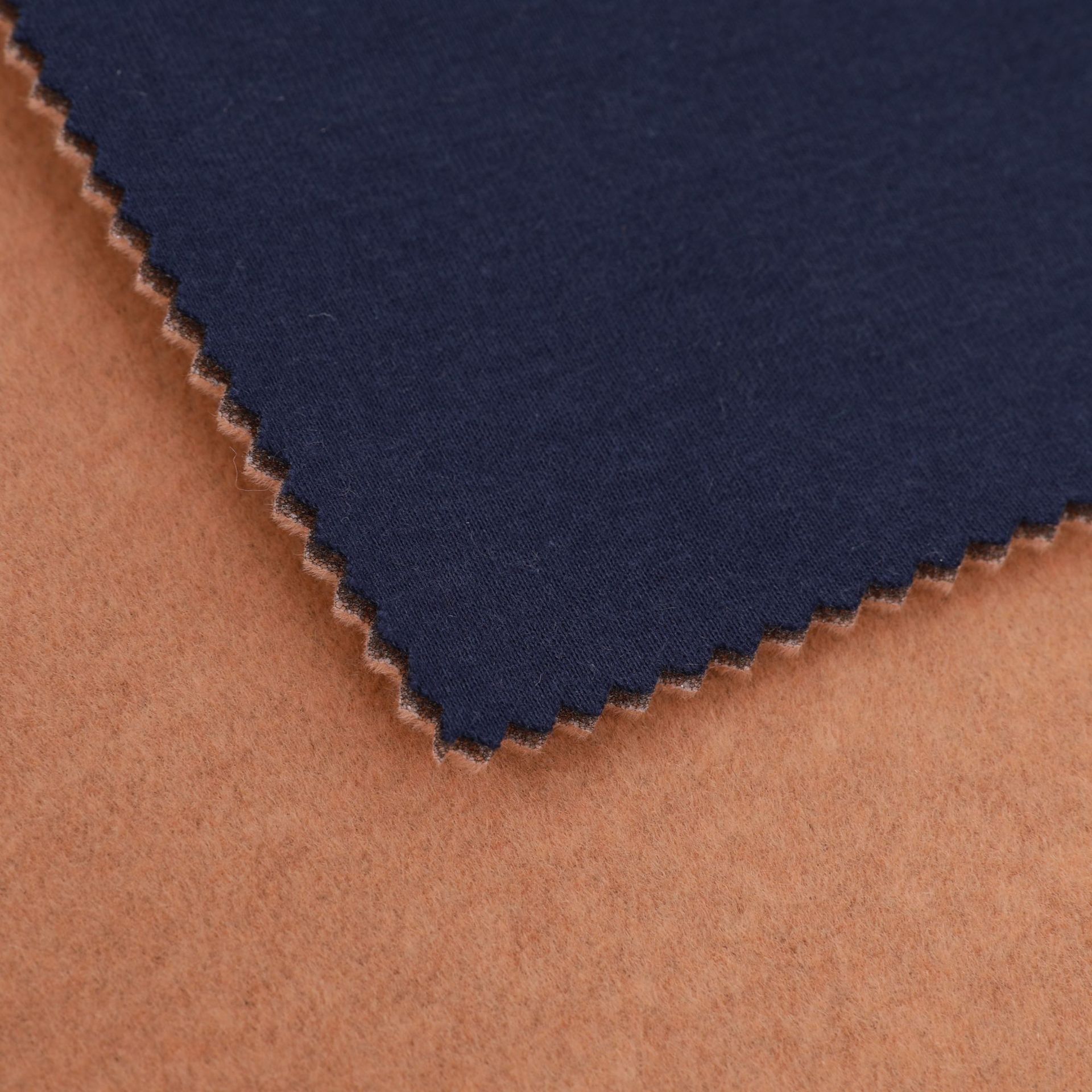 秋冬新品针织布火焰复合植绒面料 仿毛呢面料 面料仿毛呢双面拼色