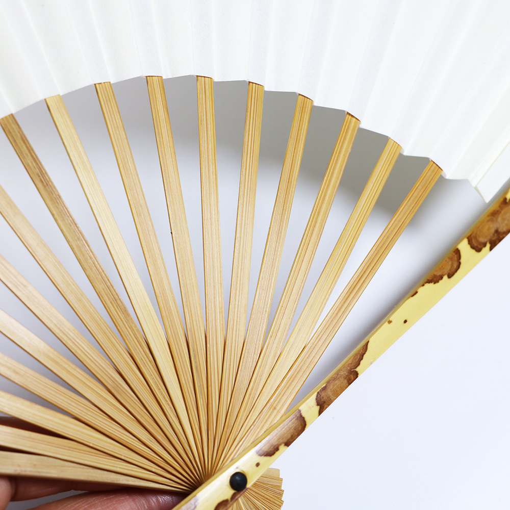精制苏扇批发8寸95寸10寸梅妃折扇 文玩书画扇子空白宣纸斑竹纸扇