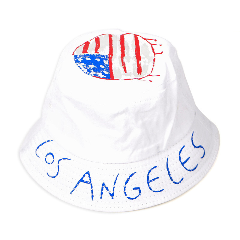 los angeles渔夫帽美国国旗街头盆帽男夏防晒涂鸦情侣文艺帽子