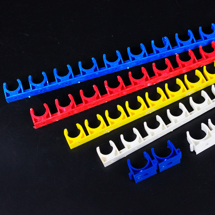 pvc线管排卡 连排16 20 25红蓝白黄迫码 u型管卡管码线管固定卡