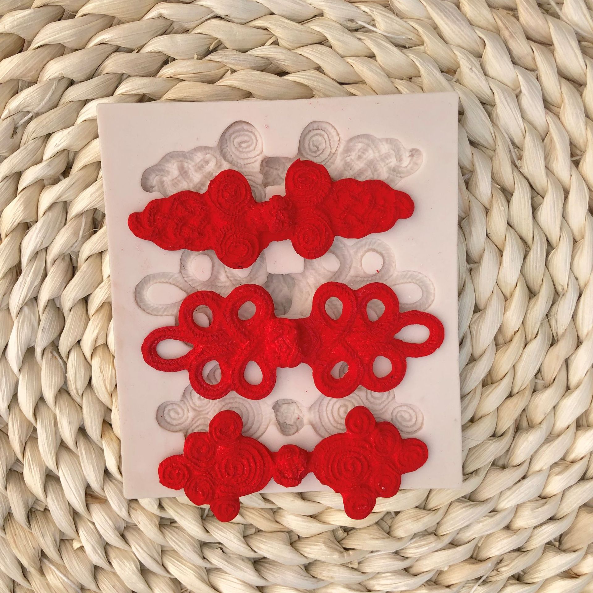 中国结纽扣结巧克力蛋糕装饰硅胶模具diy手工烘焙工具 厂家直销