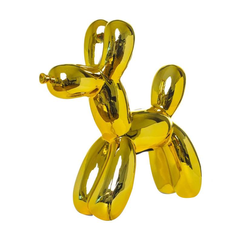 气球狗摆件商场公园大型彩绘卡通不锈钢小狗动物美陈玻璃钢雕塑