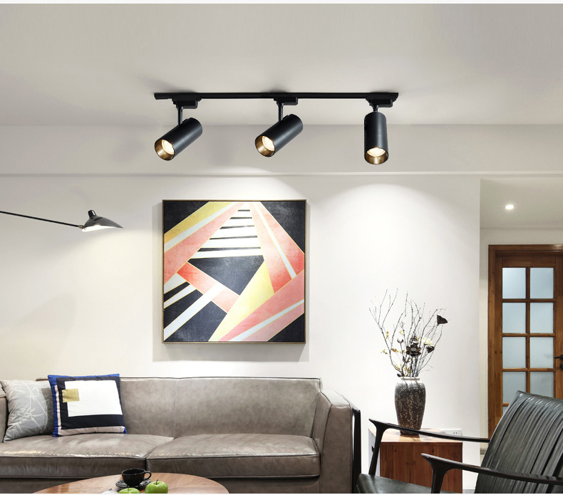 超亮cob路轨灯工程商用北欧风led小射灯餐厅防眩吸顶导轨射灯