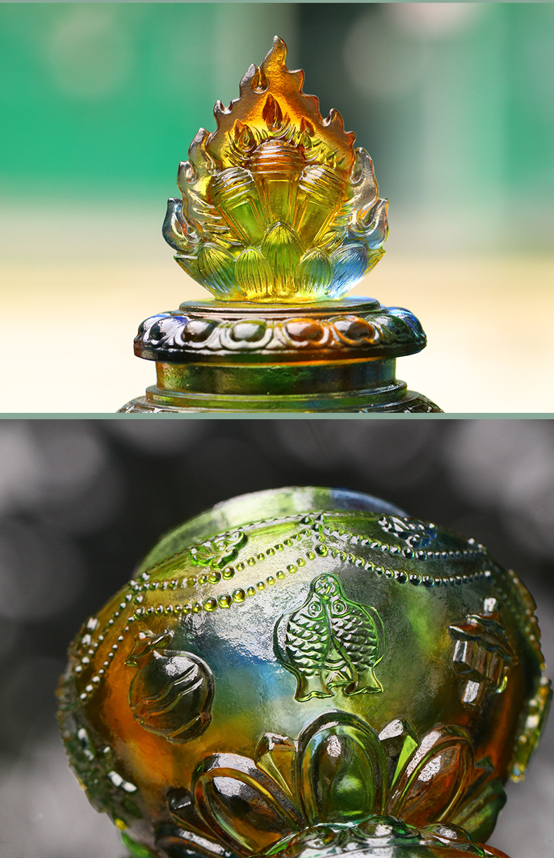 琉璃八吉祥宝瓶八宝长寿如意宝瓶密宗佛具法器装藏舍利