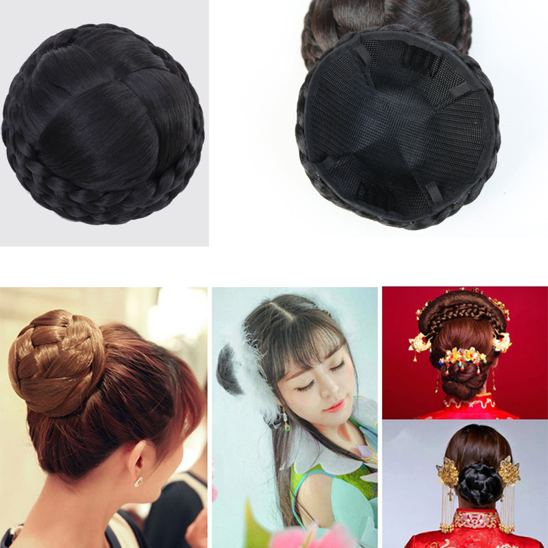 cos古装花苞头丸子头假发髻古风发包发髻秀和新娘秀禾盘发假发垫