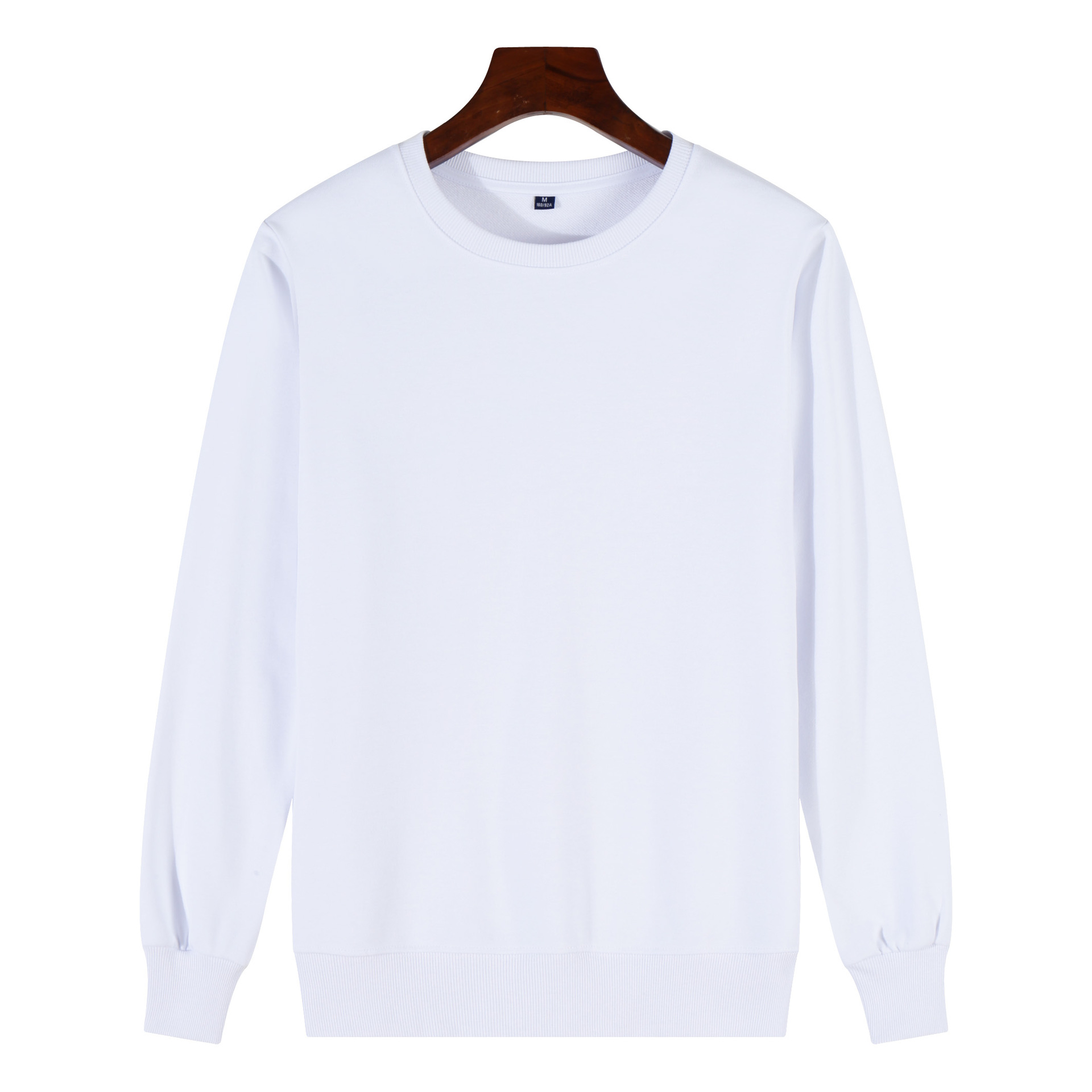 厂家货源秋冬新款380克毛线圈棉卫衣空白纯色圆领悠闲卫衣定制