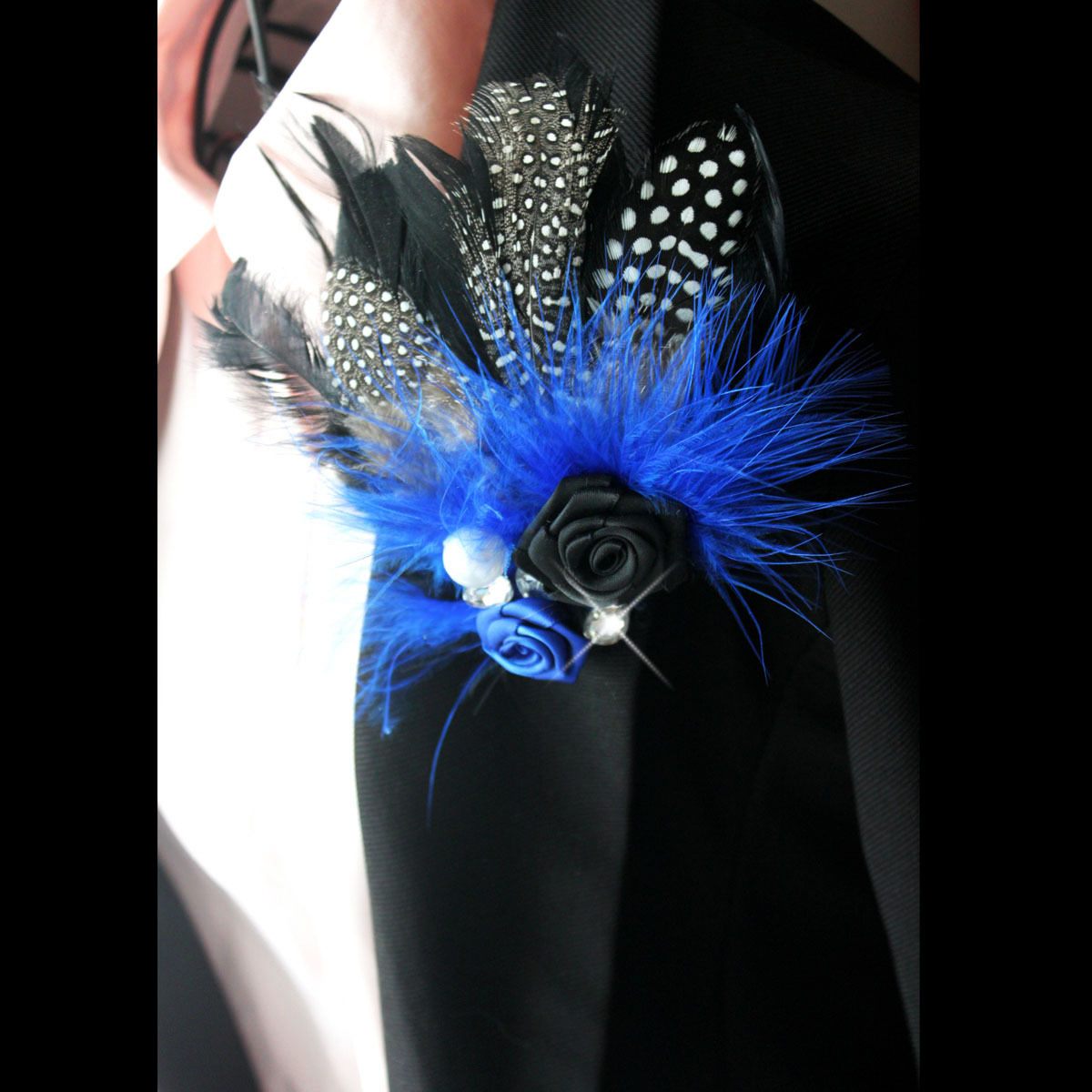 羽毛胸针主持演出婚庆羽毛胸花 韩版宝石胸针 男女小西装配饰胸花