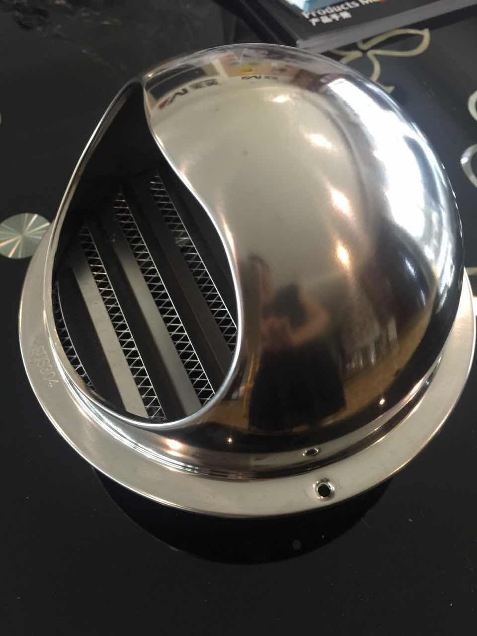 304不锈钢室外防风冒150mm直径防雨帽 亮光拉丝外墙透气帽