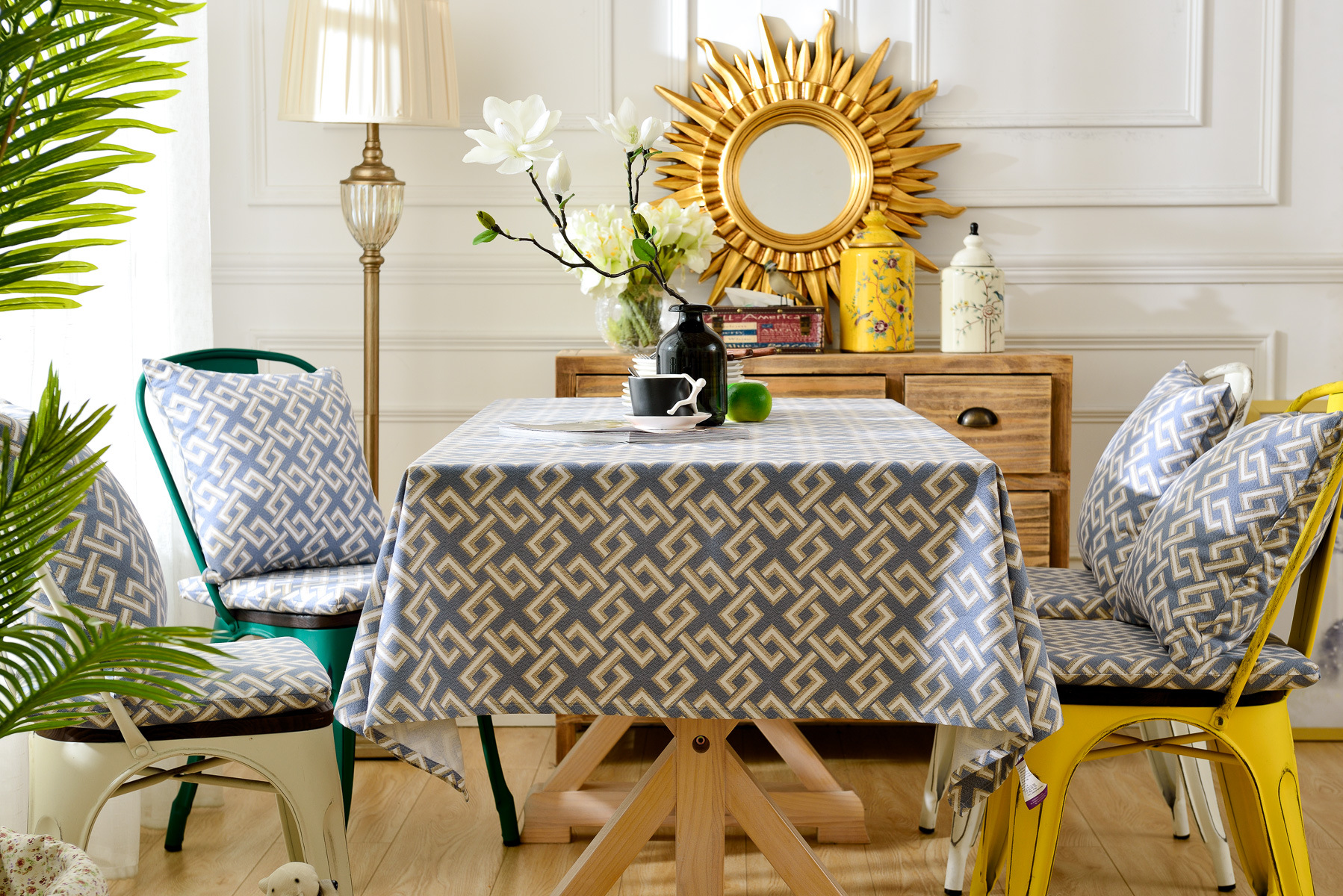 外贸欧美纯棉餐桌布棉麻布艺长方形台布欧式田园小清新茶几布