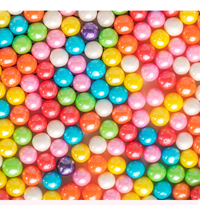 蛋糕装饰糖珠2/4/7/10/14mm金色银色彩糖混珠彩色珍珠糖烘焙装饰