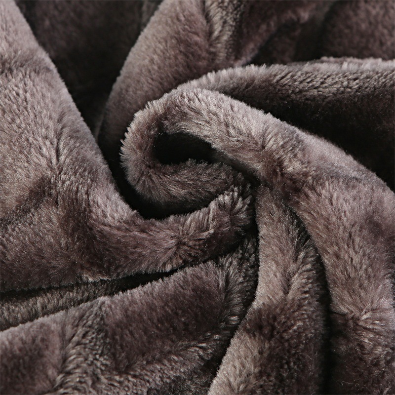 瑞丽纺织印花法兰绒批发供应柔软舒适双面菱形刷花棕色法兰绒面料