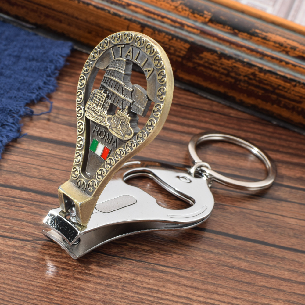 意大利旅游纪念品罗马标志性建筑斗兽场指甲钳钥匙扣锌合金钥匙链