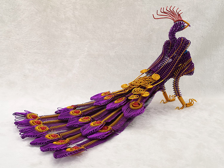 【十五尾凤凰b】铝丝铝线动物模型创意家居摆件金属丝工艺品-阿里巴巴