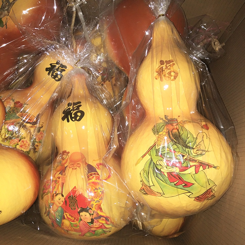 批发天然彩绘贴画葫芦工艺品 亚腰葫芦 吉祥图酒葫芦挂件