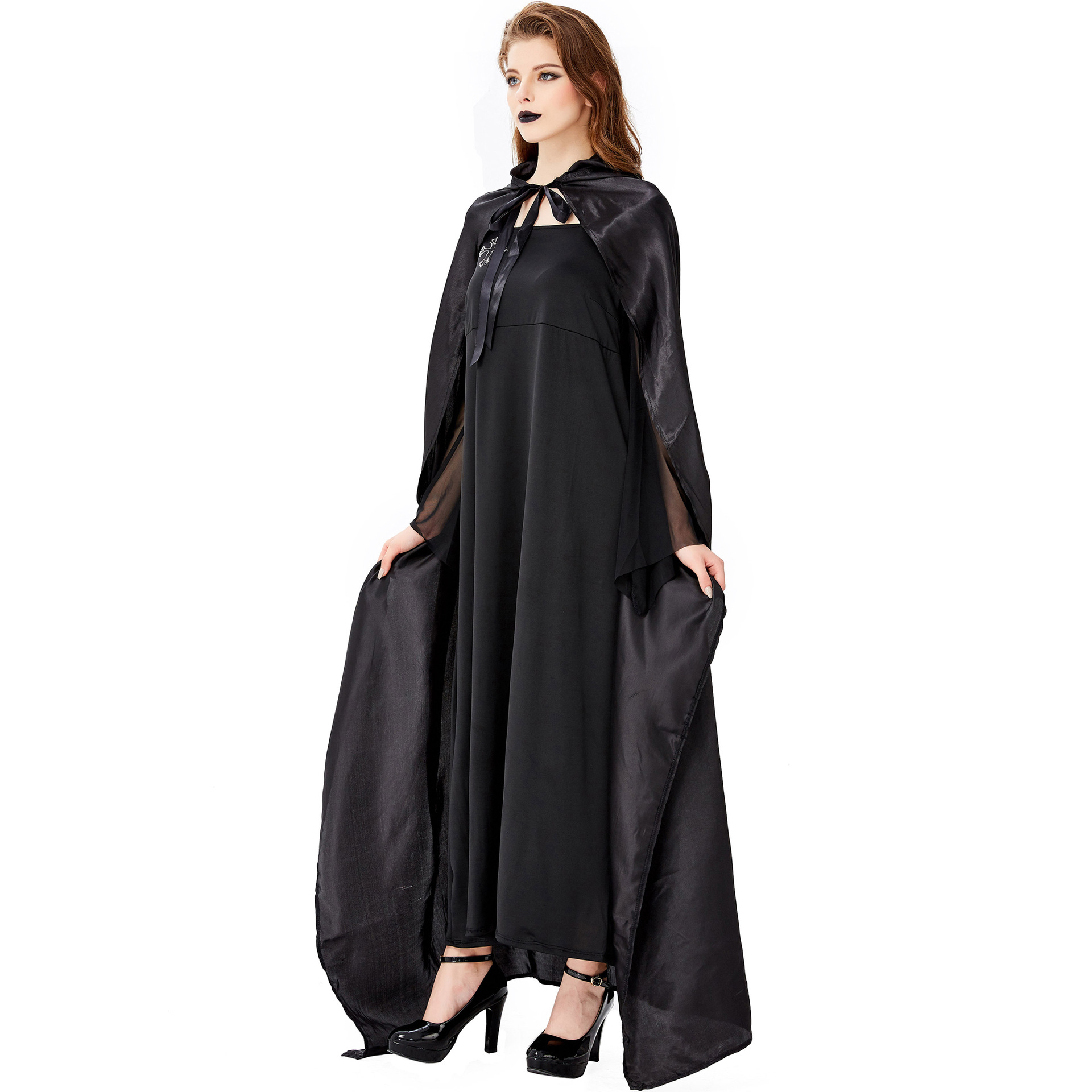 m-xl万圣节 披风 女巫 服饰 女王恶鬼 吸血鬼长袍法师 舞台表演服