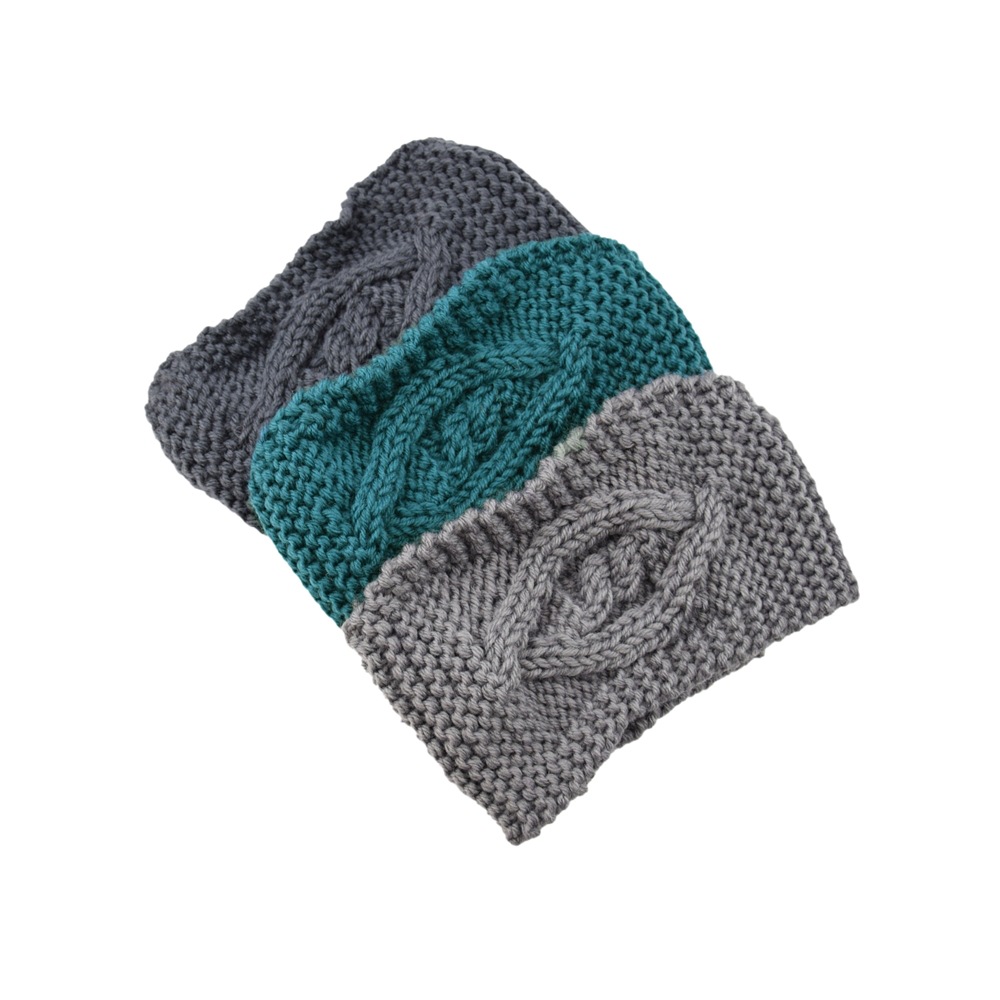 欧美针织发带 手工编织头套眼睛款保暖毛线头带秋冬束发韩版发饰