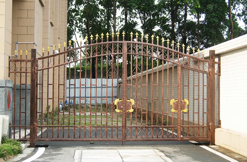 广东厂直销 别墅庭院铁艺大门 小区入口防盗双开门 栅栏防护大门