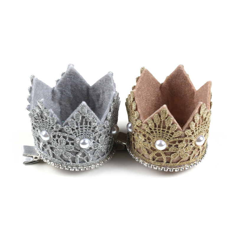 韩国儿童头饰环保皇冠发夹 小公主网纱王冠发卡 女童宝宝发饰品