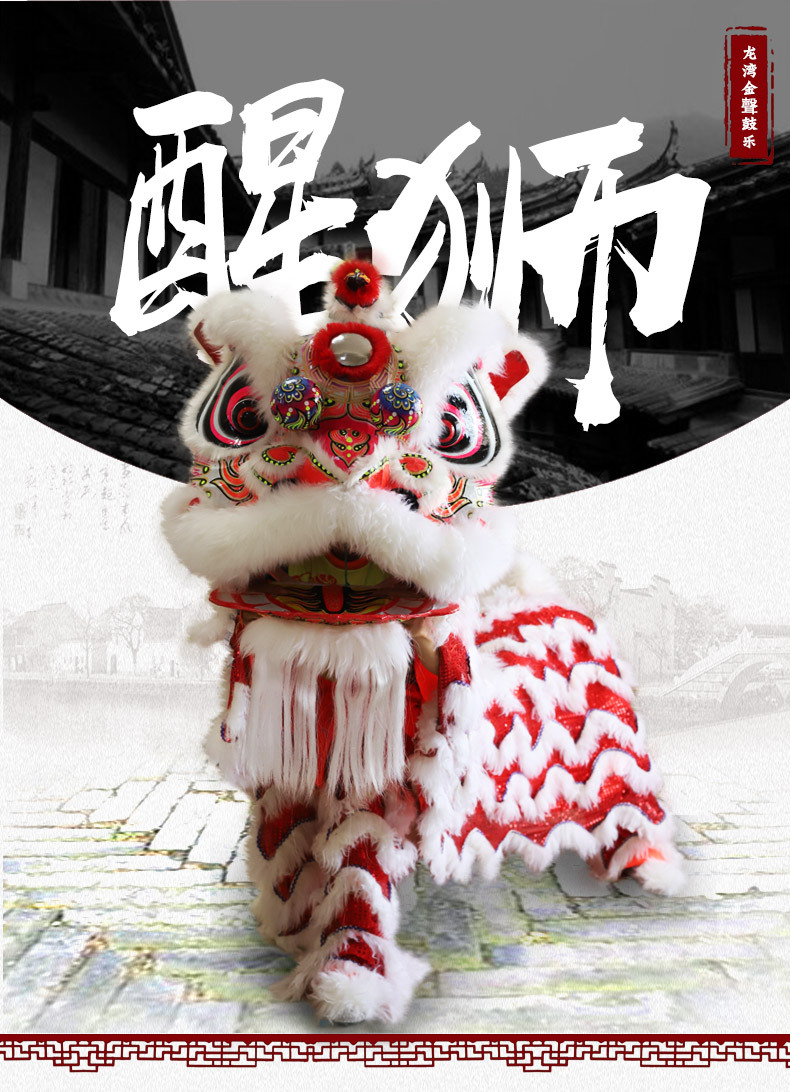 定制专业舞狮澳洲羊毛 南狮醒狮佛装舞狮服套装 活动舞狮道具套装