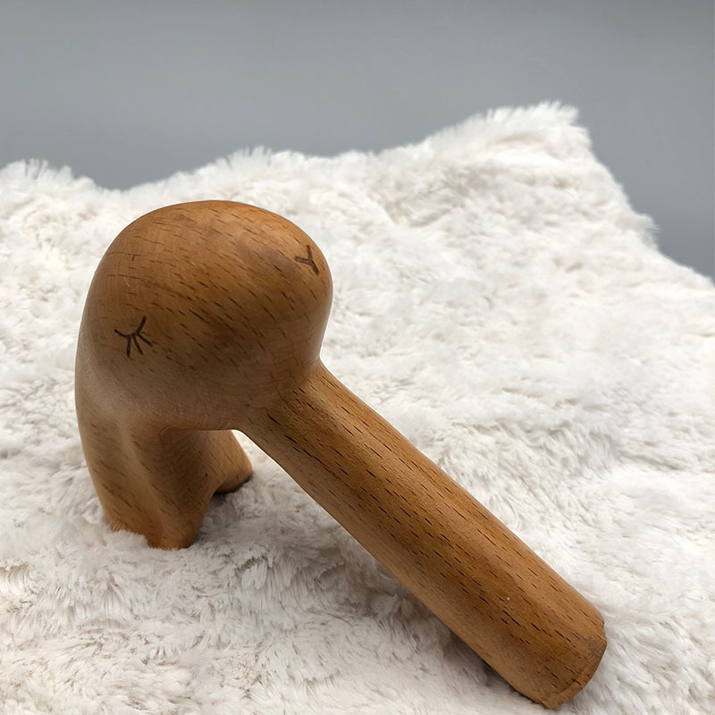 晨林木艺 手工木质动物异型 兔头雨伞把 兔子头拐杖手把