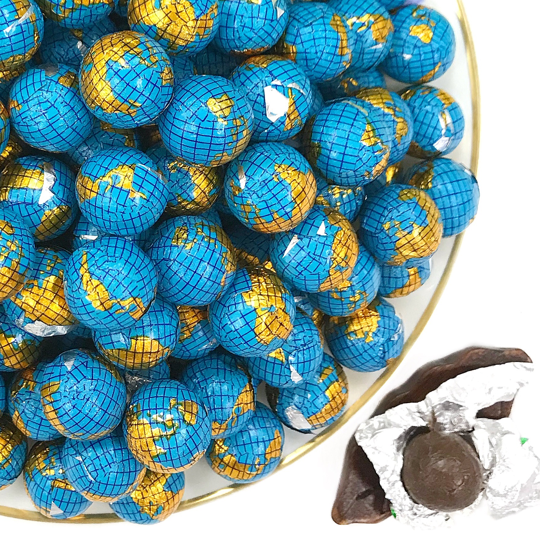 地球形巧克力2.5kg彩色巧克力豆散装批发巧克力糖果零