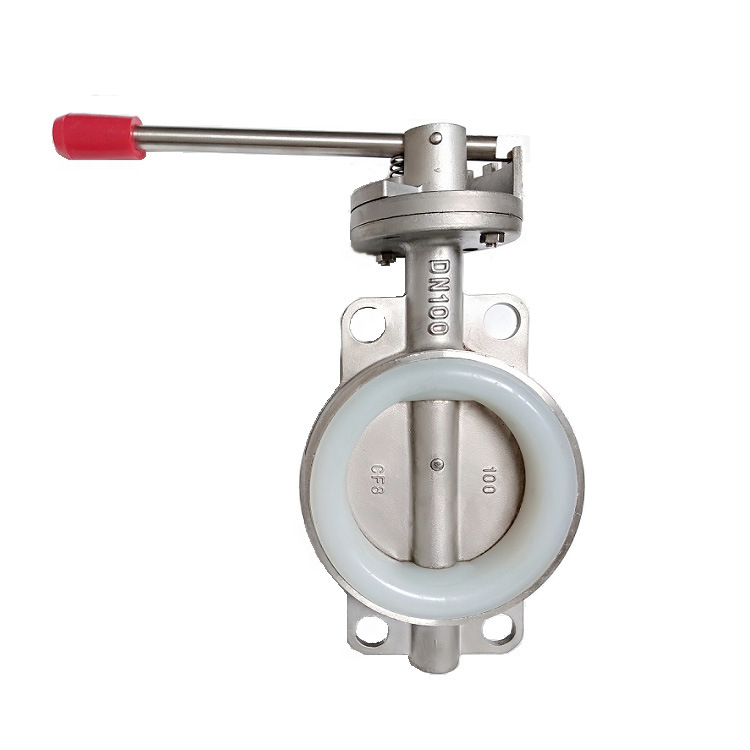 不锈钢对夹蝶阀 d71x-10p 201/304手动手柄蝶阀 dn65 80 100