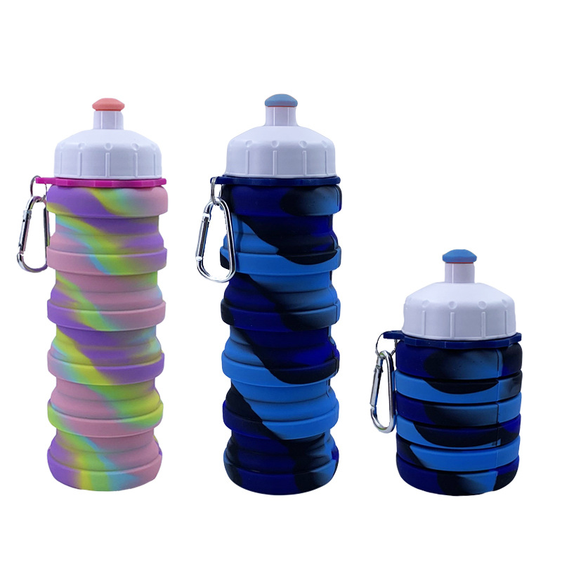 Platinum Silicone Folding Cups Cross-Border Outdoor Sports Bottle Creative Retractable Water Bottle Activity Gift Cup