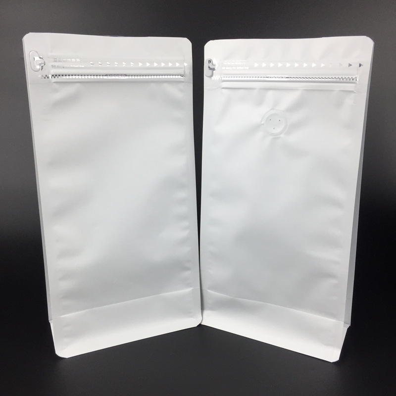 易撕拉链八边封咖啡豆500g铝箔自封袋燕麦奶粉食品塑料包装袋订制