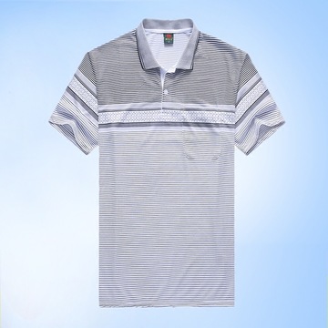 一件代发 夏季短袖t恤男  条纹宽松大码打底衫 中年人夏体恤上衣