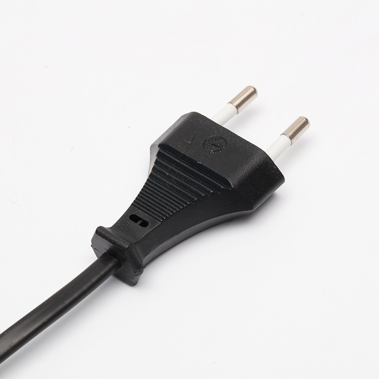 批发两极欧式插头 2芯欧规插头 欧标插头 两圆插欧洲插头电缆