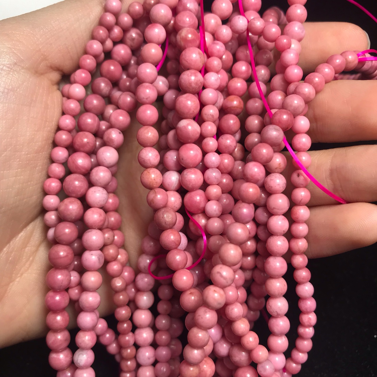 蔷薇辉粉色手串三圈单圈4.2-5.9mm粉色少女心炸裂漂亮精致蔷薇辉