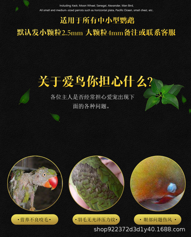 中小型鹦鹉滋养丸 虎皮玄凤牡丹小太阳金太阳和尚鸟食饲料合成粮