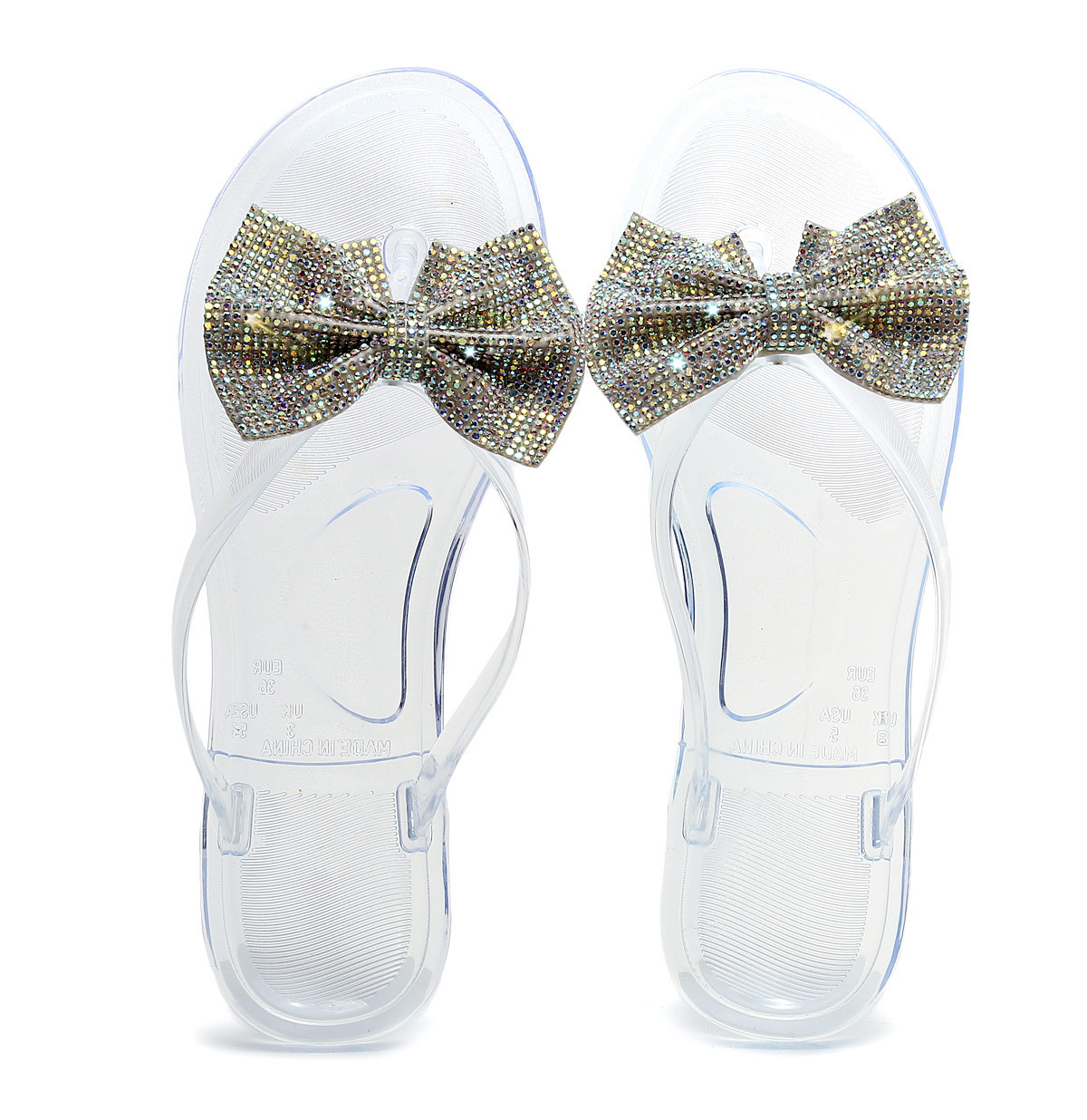 女凉拖_夏人字凉拖蝴蝶结闪钻工艺休闲水晶果冻拖鞋 - 阿里巴巴