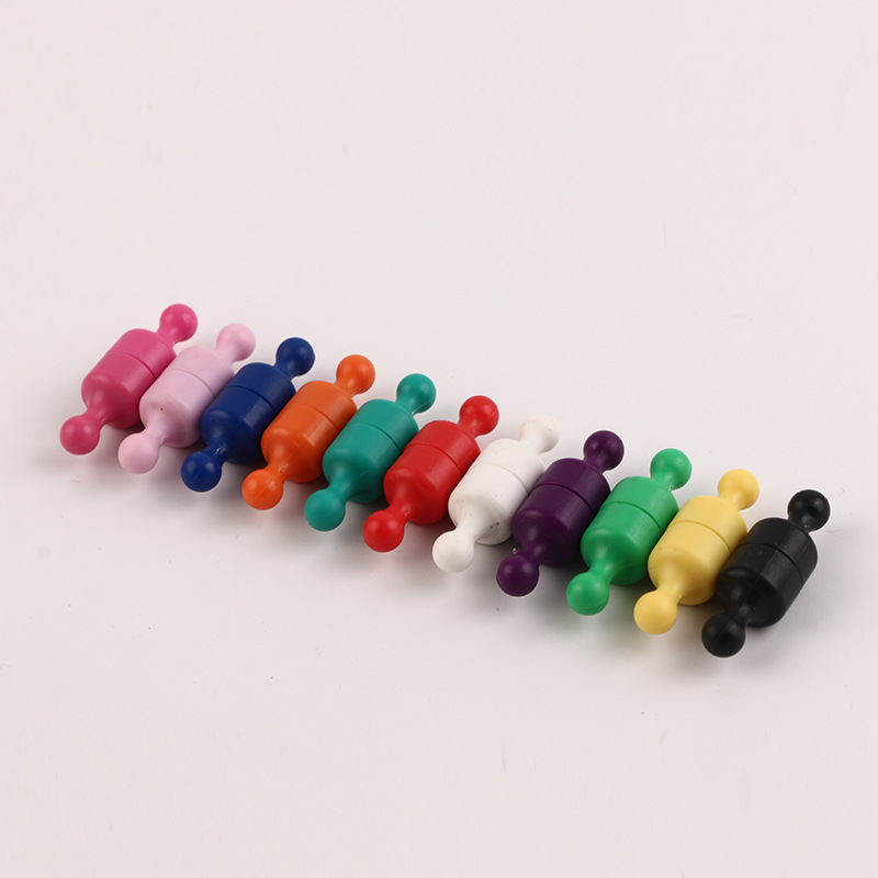 批发供应 塑料外壳强磁铁葫芦形吸铁石 彩色磁扣固定纸张磁图钉