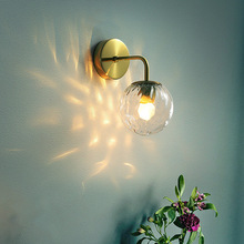 北欧黄铜色卧室床头壁灯客厅背景墙现代简约过道走廊浴室镜前灯具