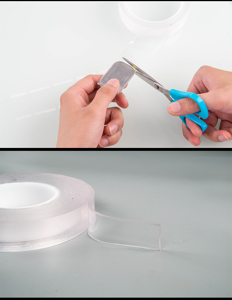 新灿纳米无痕双面胶透明魔力胶卷不留痕万次胶带防水耐高温5cm*5m