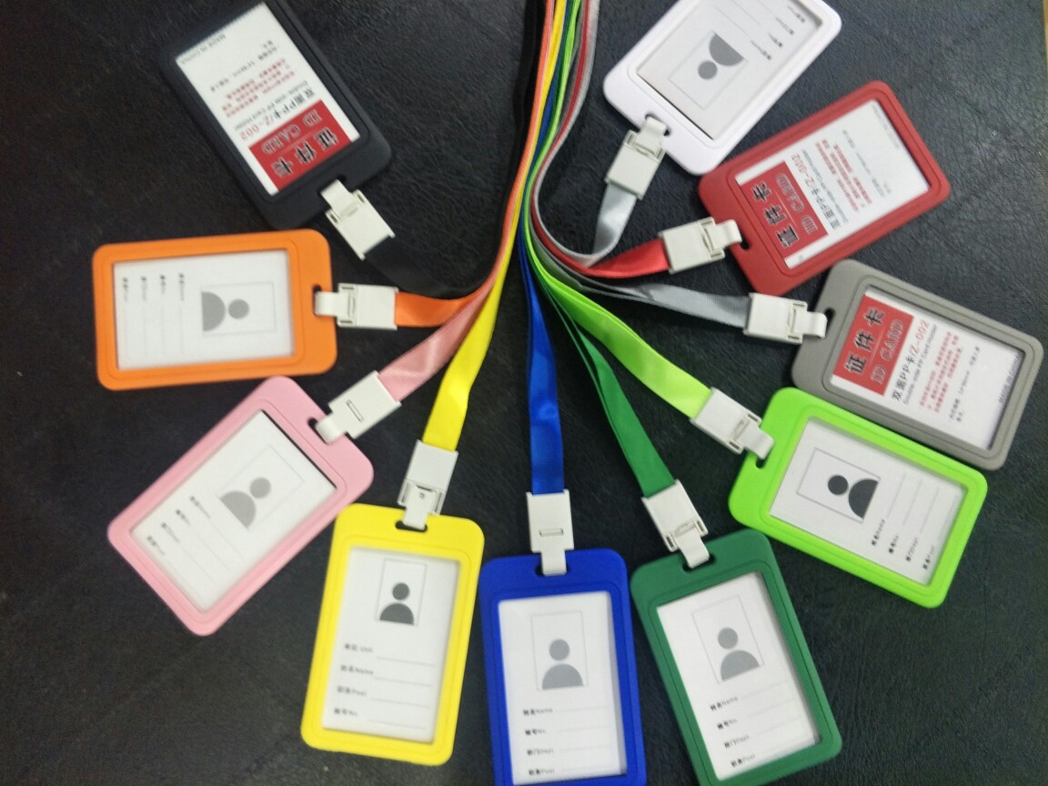 挂绳卡套双面透视圆弧pp卡ic卡校园卡厂牌证件卡展会证硬质卡套