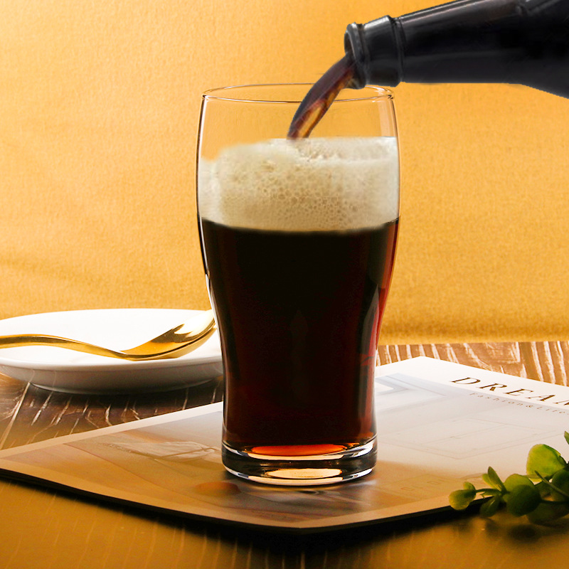 厂家直销加厚黑啤500ml啤酒杯 创意玻璃啤杯 支持定制logo招代理