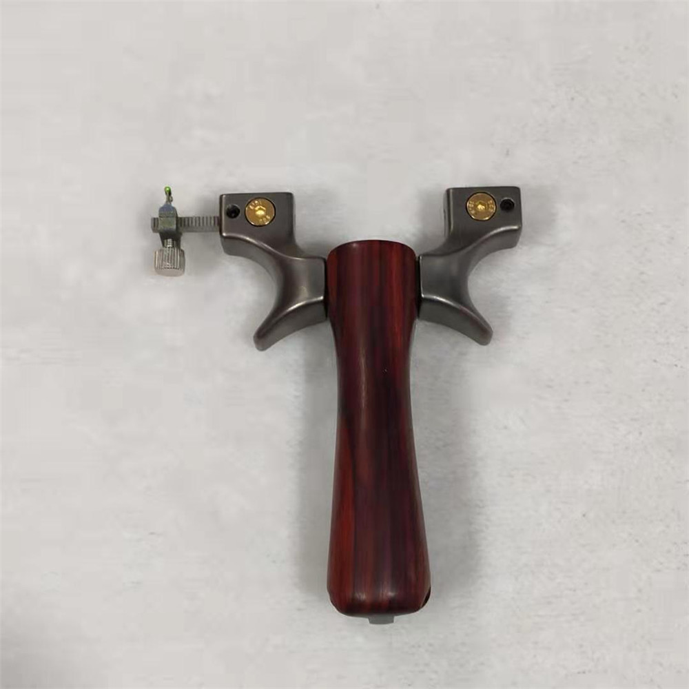 钛合金传奇弹弓 快压免绑蓝20弹弓 犀牛角紫檀手柄传奇弹弓2020