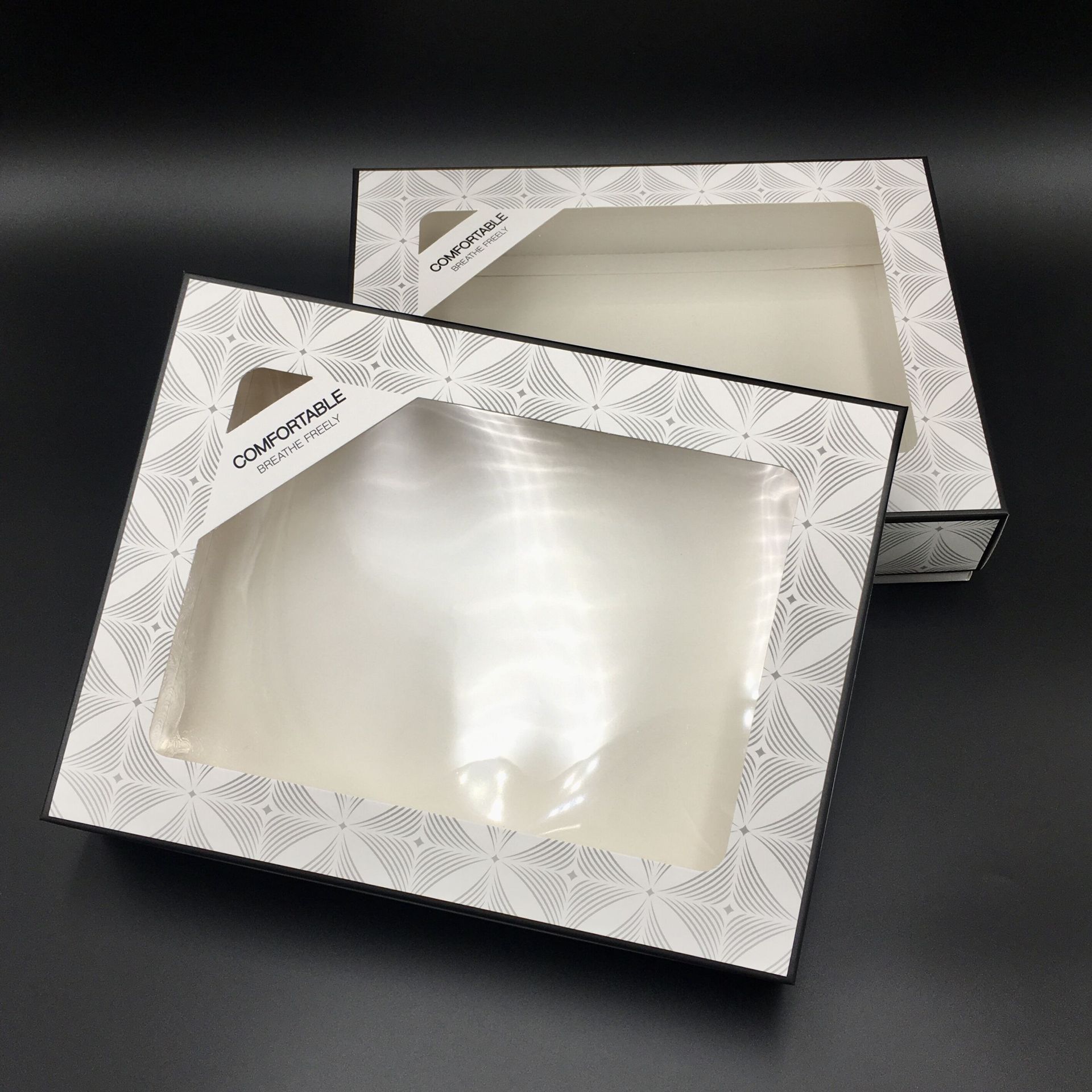 英文开窗包装盒连裤袜运动毛巾打底裤包装盒义乌保暖裤包装盒批发