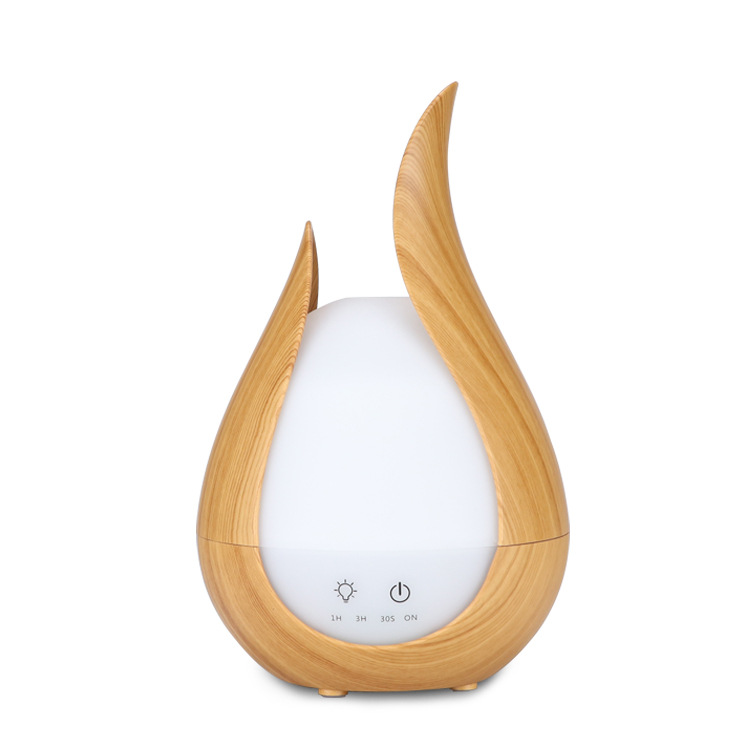 Factory Creative Leaf Wood Grain Essential Oil Aroma Diffuser Office Home Ultrasonic Hotel Humidifier Vase Atomizer