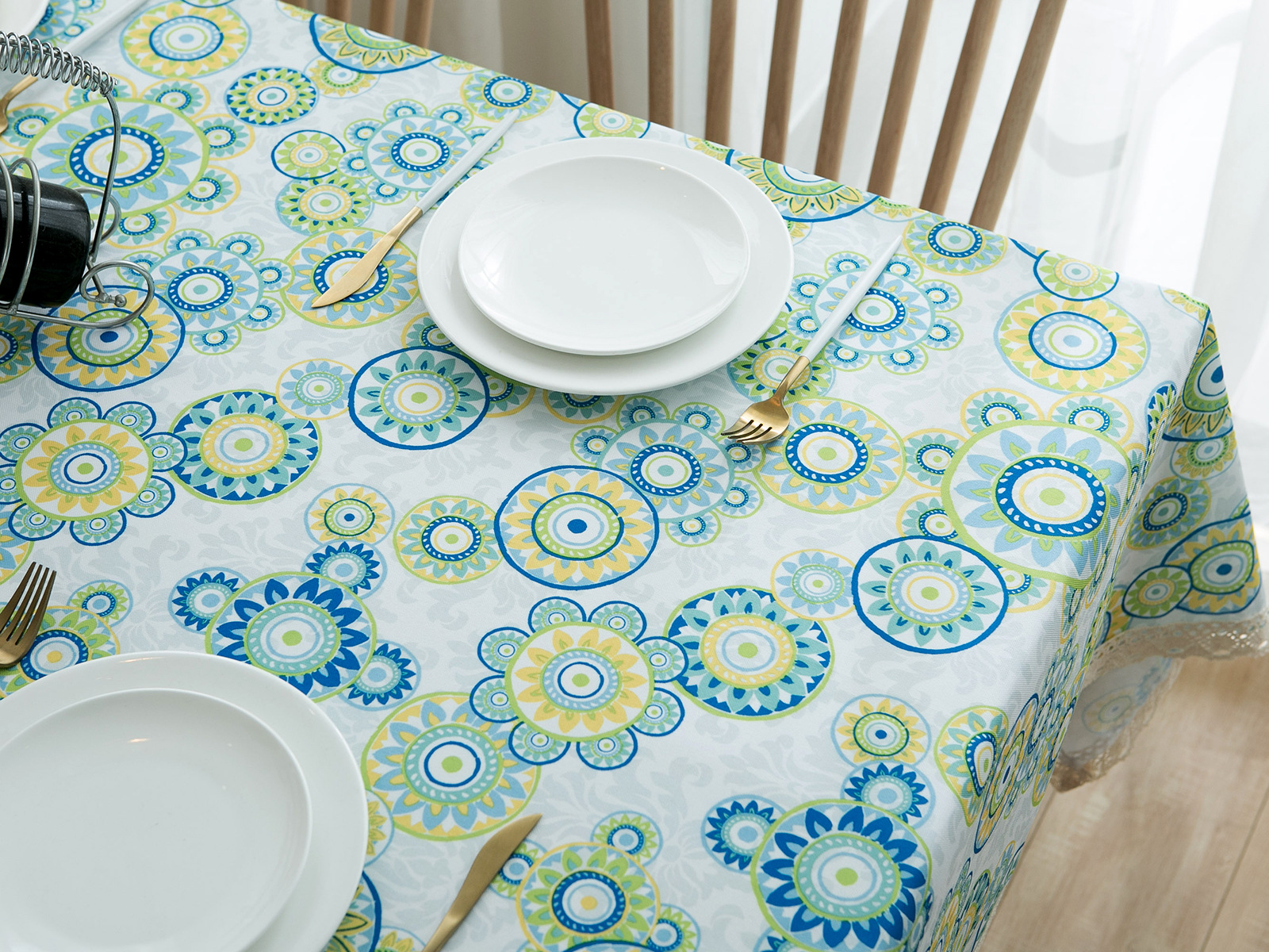 现代简约全涤防水加厚印花桌布茶几餐桌几何防尘台布