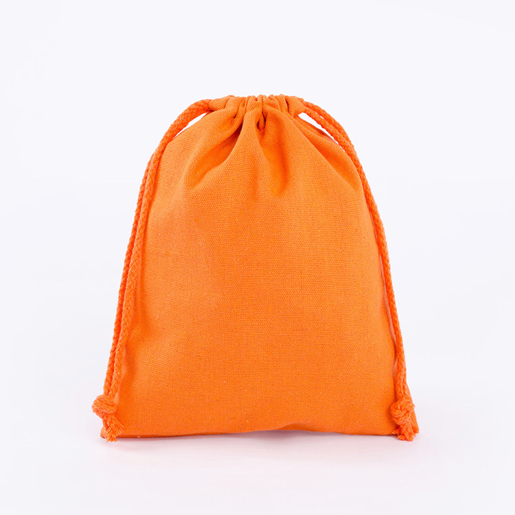 现货批发空白彩色麻布束口袋 定做亚麻袋环保抽绳棉麻收纳袋