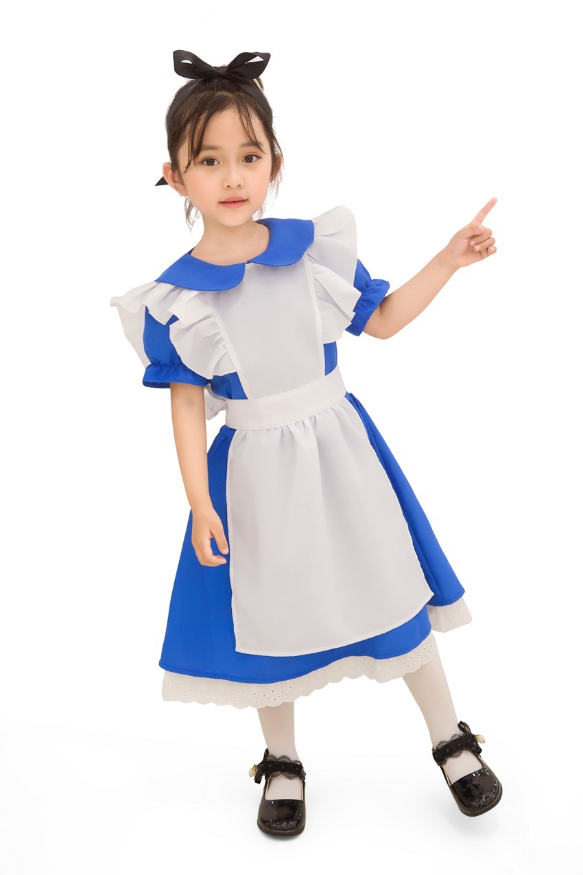 s-xl可爱女仆装角色扮演女佣服万圣节服装儿童节幼儿园女童表演服