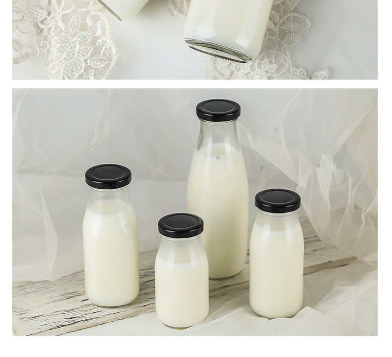 批发250ml半斤酸奶瓶奶吧专用鲜奶牛奶瓶200ml 500ml logo定制