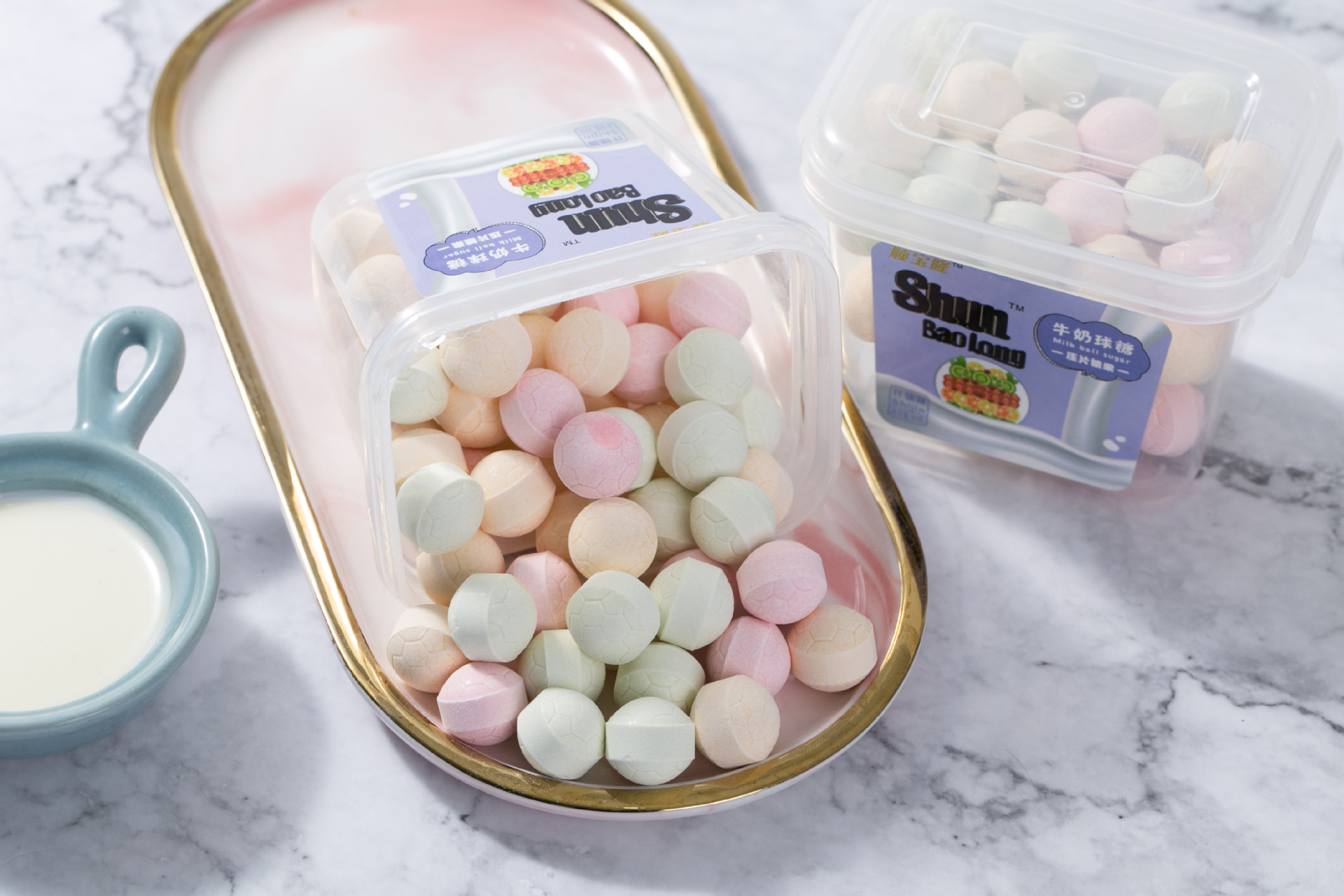 香港顺宝隆牛奶球糖压片糖果 180g盒装儿童营养干吃奶片休闲食品