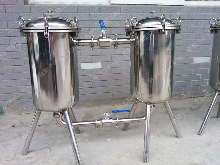 双桶袋式并联切换连续粗滤过滤器定制 304不锈钢卫生级双联过滤器